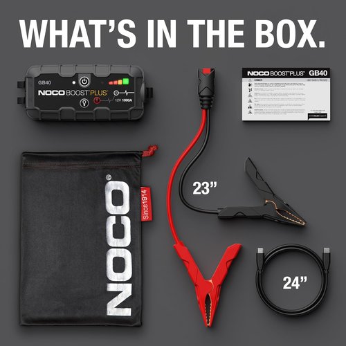 NOCO Boost GB40 Jump Starter - 1000A UltraSafe Portable Lithium Battery Booster for 6.0L Gas & 3.0L Diesel Engines