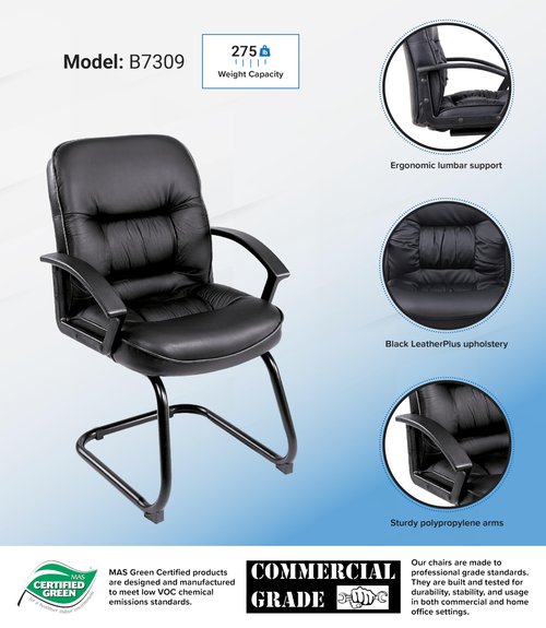 Boss Office Products Chairs Guest Seating, Unspecified, Black