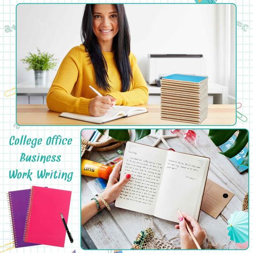PerKoop 100 Pack Spiral Notebook 8.3 x 5.5 Inch College Ruled Notebook Bulk A5 Wide Ruled Journals Bulk 1 Subject 50 Sheets Thick Diary Notebooks for School, Office Business, Home Use(Colorful)