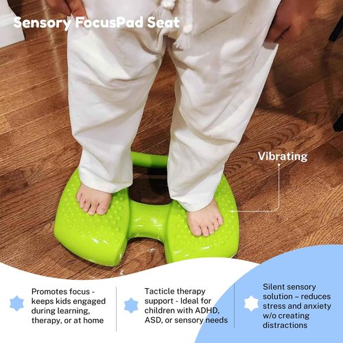 Special Needs Essentials FocusPad Seat & FocusPad 3-in-1 | Sensory seat | ADHD Tool | Anxiety Stress Relief… (Lime Green, 1 Count (Pack of 1))