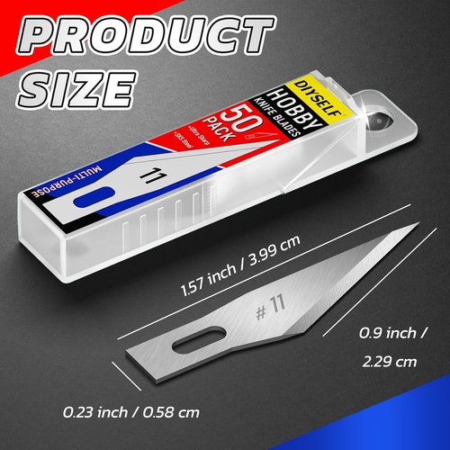 DIYSELF Exacto Knife Blades - 50 High Carbon Steel Blades with Storage Case for Crafts & Scrapbooking
