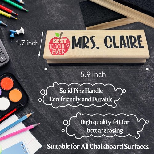 XRLSG Personalized White Board Eraser Custom Teacher Gifts with Printed Name & Design for Teacher Appreciation Gift Classroom Accessory