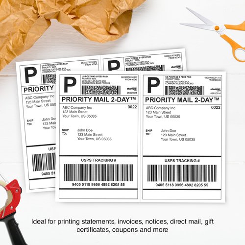 PrintWorks Professional Half Sheet Perforated Paper 8.5” x 11” - Perfect For W-2, 1099, & Statement Use - Made in the USA - 2500 Sheets - 20 lb - A5 Paper - Printer Compatible - White (04116C)