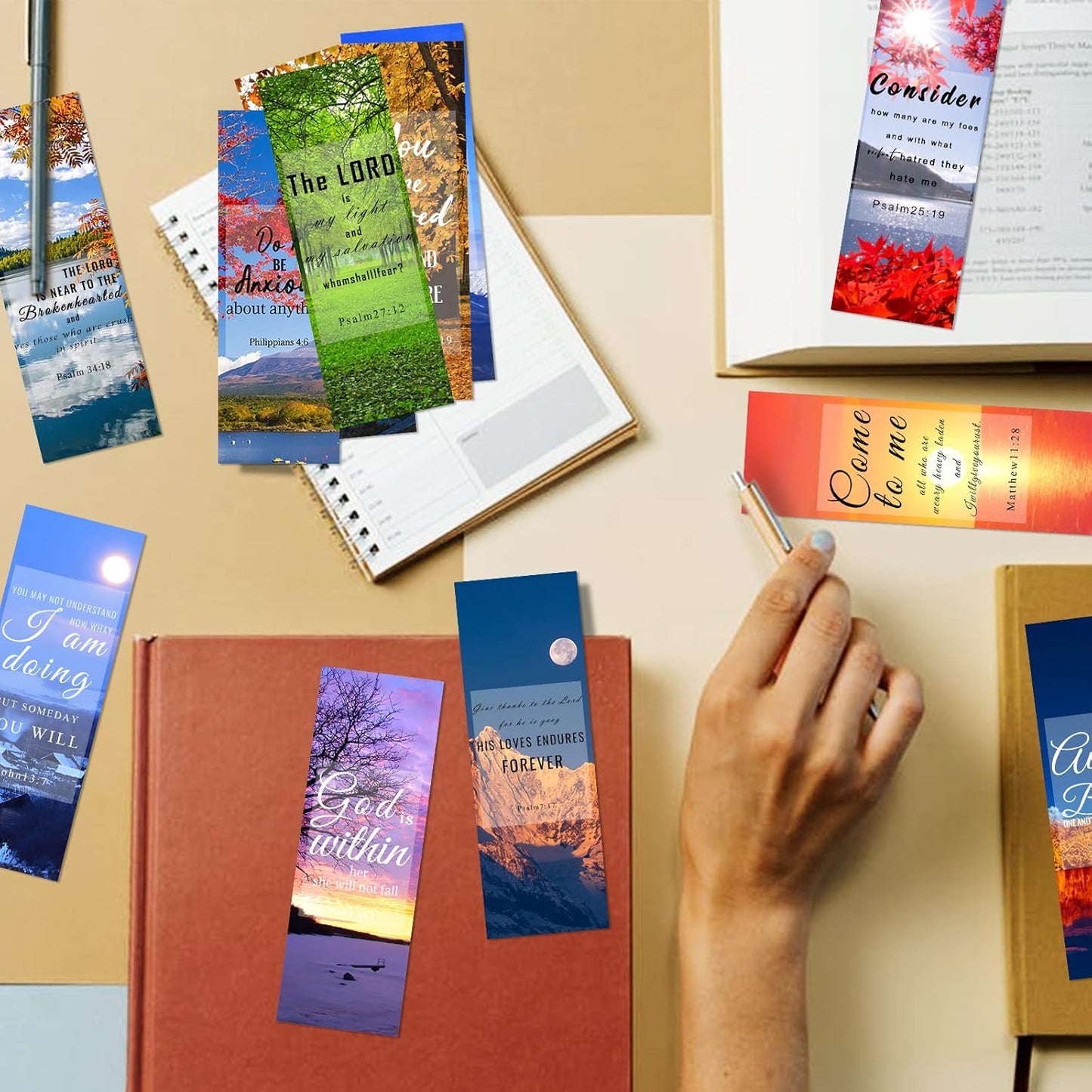 150Pcs Bible Verse Bookmarks - Double-Sided Inspirational Scripture Markers for Men & Women | Perfect Christian Gifts