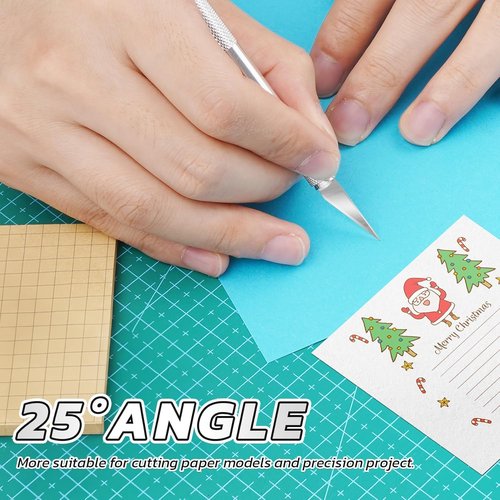 DIYSELF Exacto Knife Blades - 50 High Carbon Steel Blades with Storage Case for Crafts & Scrapbooking