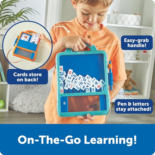 Learning Resources Magnetic Word Builder - Phonetic Alphabet Puzzle Board for Kids | ABC Games & Fine Motor Skills