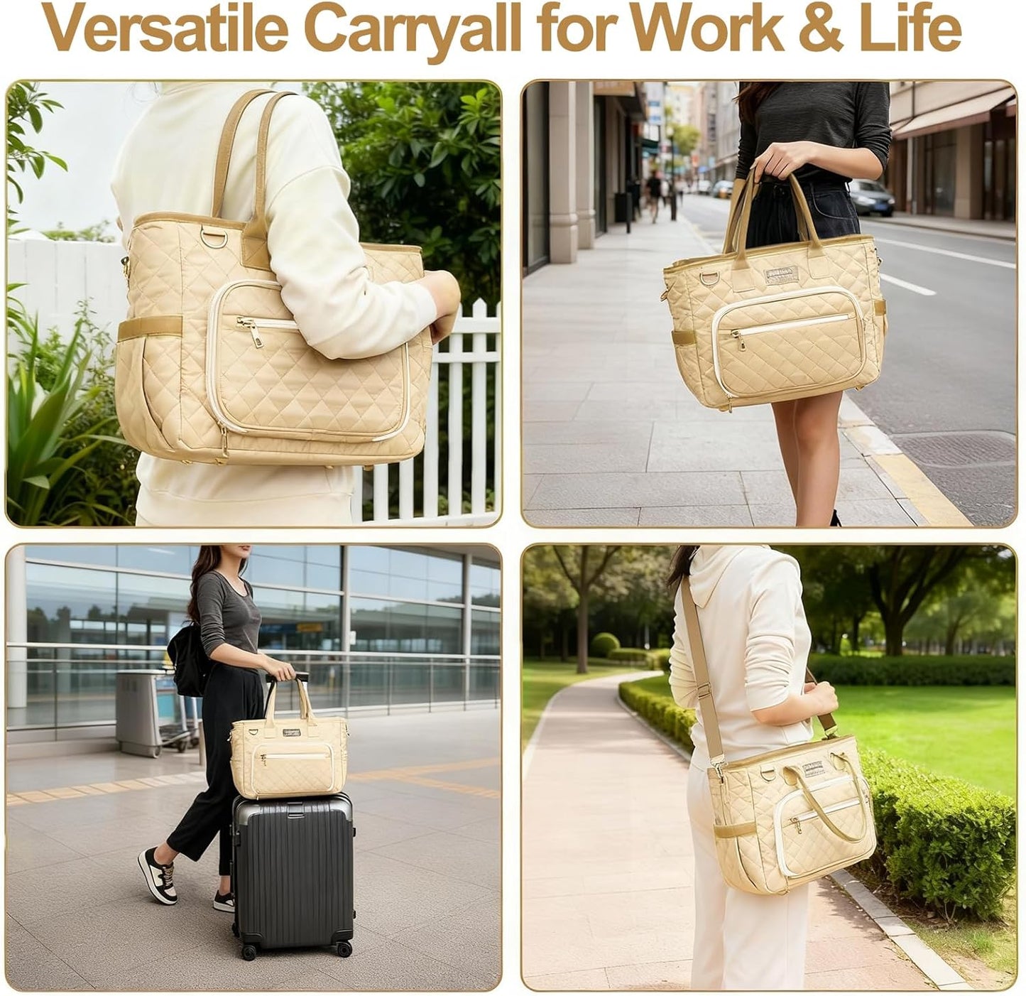 VERONLY Large Bible Tote Bag - Stylish Organizer with Bible Cover & Pockets for Women | Perfect Christian Gift