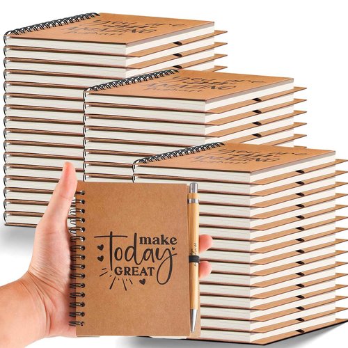 48 Pack Spiral Notebooks Sets Employee Appreciation Gifts Bulk Inspirational Journals with Motivational Pens Encouragement Notepad Thank You Gift for Team Staff Teacher Coworker