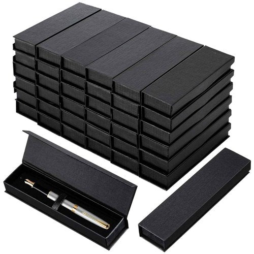 Gersoniel 40 Pcs Pen Boxes Gift Empty Black Pen Case with Cushion Cardboard Box Display Case for Jewelry Gift Birthday Souvenir Presentation Business Christmas Office Supplies