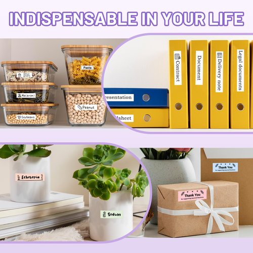 EazeID Label Maker Machine with-Tape Waterproof, Purple Desktop Label Maker for Teachers Kids Classroom, Portable Labeler with Multiple Symbols &Fonts for Home Office School Use, D210S