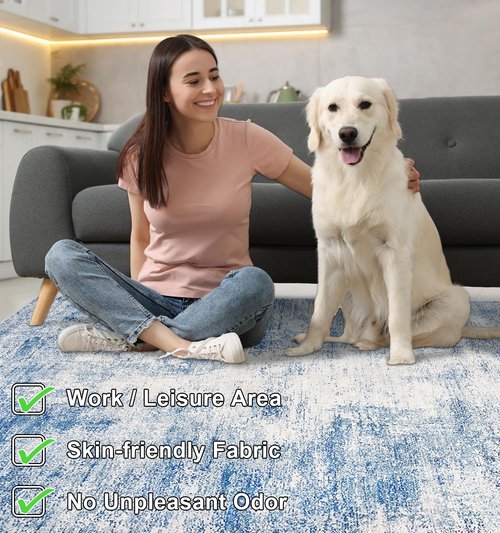 Capslpad Office Chair Mat for Hardwood Floor/Tile Floor 47"x59" Non Slip Desk Chair Mat Low Pile Computer Gaming Chair Rug for Rolling Chair Protector Mats for Office Den Computer Desk,Navy Blue