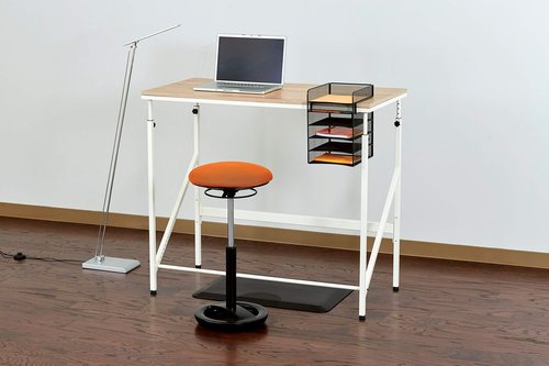 Safco Products Sit and Stand Bi-Level Desk, Beech and White