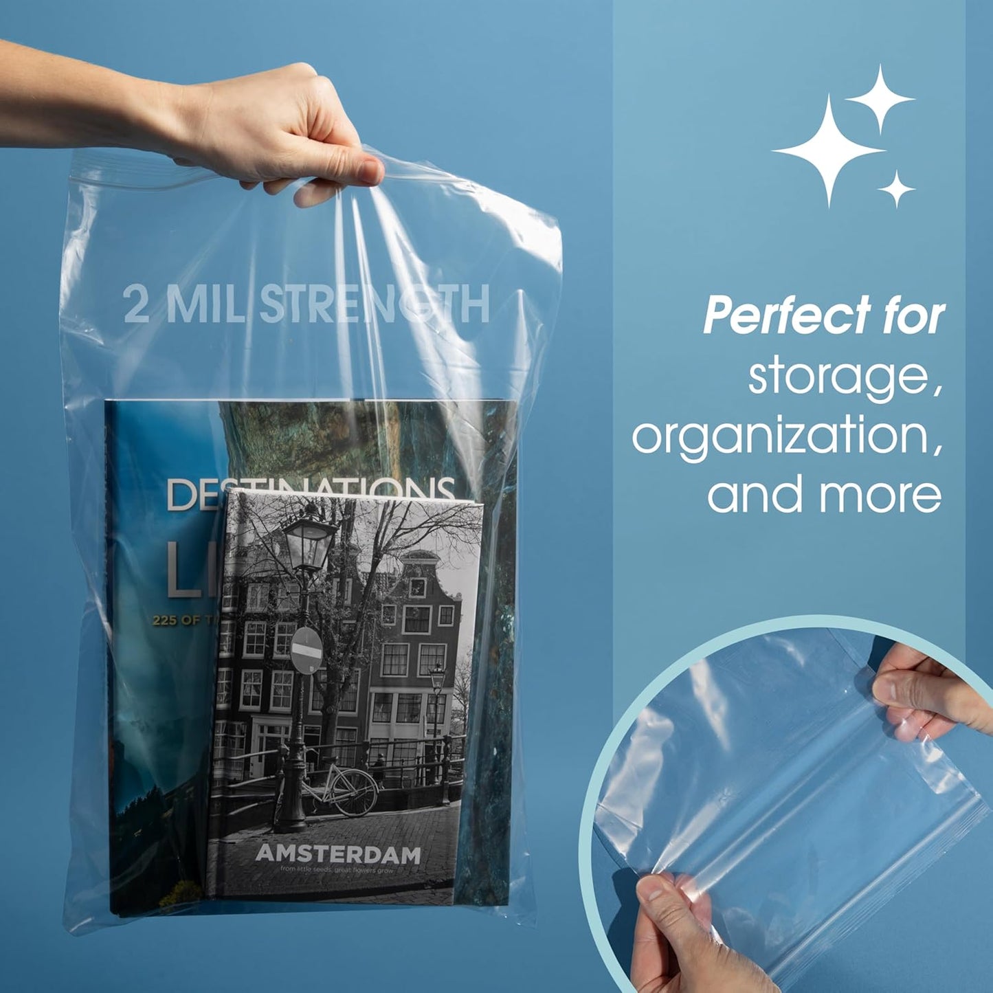 Spartan Industrial - Clear Reclosable Zip Plastic Poly Bags | 12" X 15" | 100 Count, 2 Mil Thickness