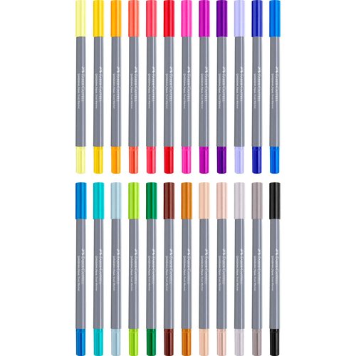 Faber-Castell Creative Studio Goldfaber Aqua Dual Marker, Multicoloured, Marker Wallet Of 24, For Art, Craft, Drawing, Sketching, Home, School, University, Colouring