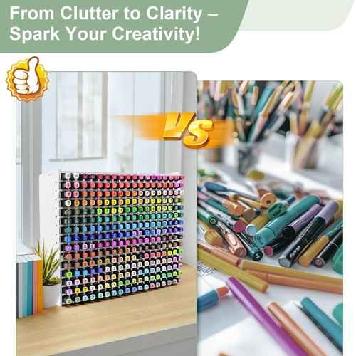 270-Slot Marker Holder with Adjustable Dividers, Marker Storage Organizer for Desk, Home, Office, Craft Room, and Classroom
