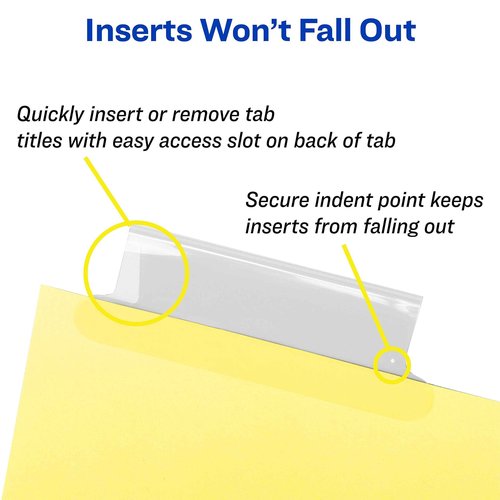 Avery 8-Tab Binder Dividers, Insertable Clear Big Tabs, 48 Packs (11112)