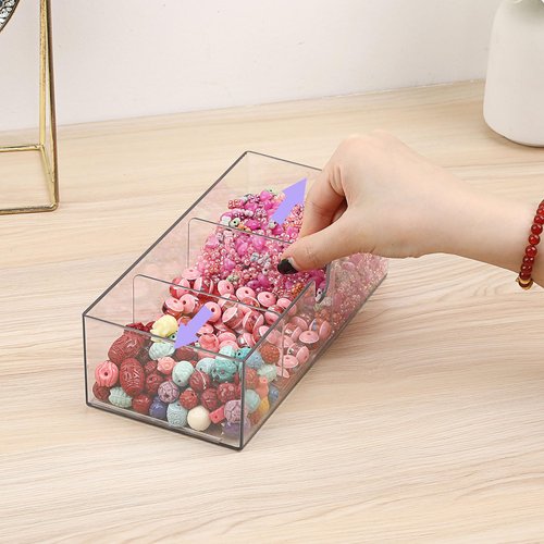 GUSHBIN Acrylic Pencil Drawer with Removable Dividers Clear Pull Out Pen Drawer Organizer Stackable Bathroom Organizer for Makeup, Cosmetics, Office Supplies,3 Pack