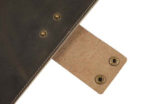 Handmade Leather Music Folder, Sheet Music Binder Personalized Music Holder, Leather Binder 3-Ring for 8.5x11 Music Sheet with Clear Sheet Protectors, Grey