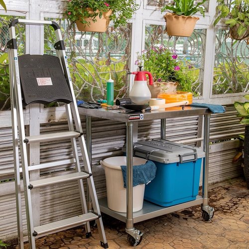 DuraSteel 24x30 NSF Stainless Steel Work Table - Heavy Duty Rolling Food Prep Cart on Wheels