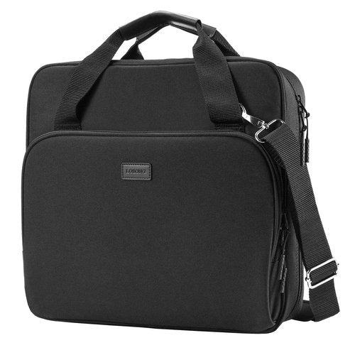 Losong 4 Inch 3 Ring Zipper Binder with Strap 800 Sheet Capacity & Multi-Pockets School and Office Organizer, Compatible with 13-Inch MacBook (Patent Design Black)