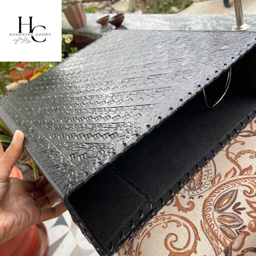 Personalized Leather Ring Binder, Portfolio for Men, 3 inch Large 3 Ring Leather Binder, Customized Tree of Life,Folder Organizer Brown (Brown, No Engraving)