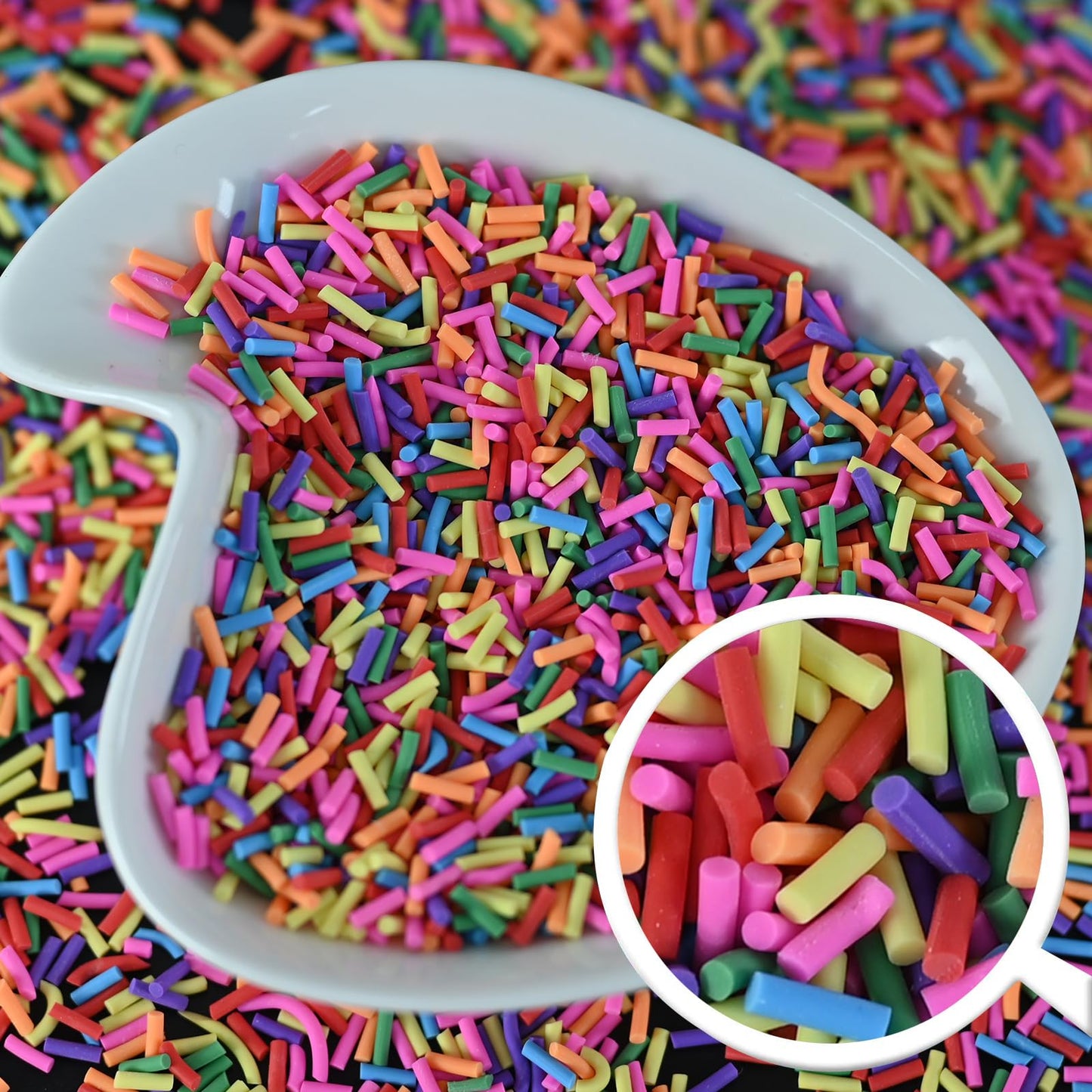 LIKETURE Fake Sprinkles 180G Non-edible Polymer Clay Sprinkles Fake Candy Sprinkles Slime Sprinkles Faux Sprinkles for Resin Slime Add Ins Plastic Sprinkle Nail Art Shaker Card Filler (Multicolor)