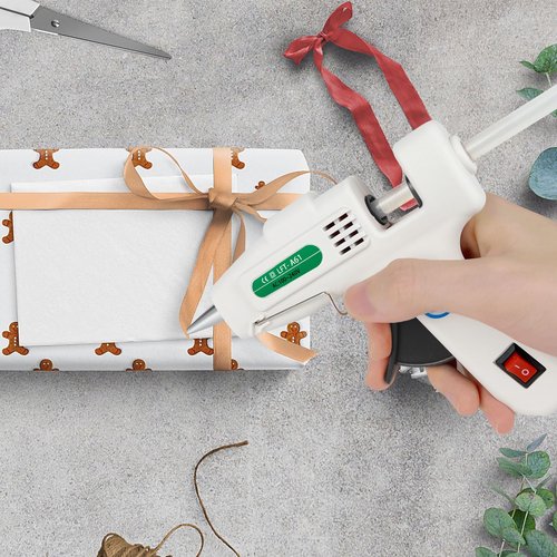 SHJADE Mini Hot Glue Gun Kit with 30 Glue Sticks - Fast Preheating Hot Melt Gun, High Temp for School Crafts DIY Arts and Quick Home Repairs(White)