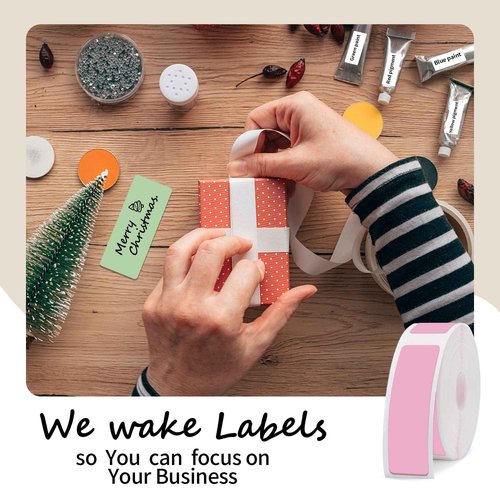Label Maker Tape - 5 Rolls(800 Pieces) for D11/D110/D101 Printer Address Name File Waterproof Label Sticker for Daycare,School,Baby Bottles,Lunch Boxe and Cup,Christmas Supplies(0.47 x 1.57 Inch)
