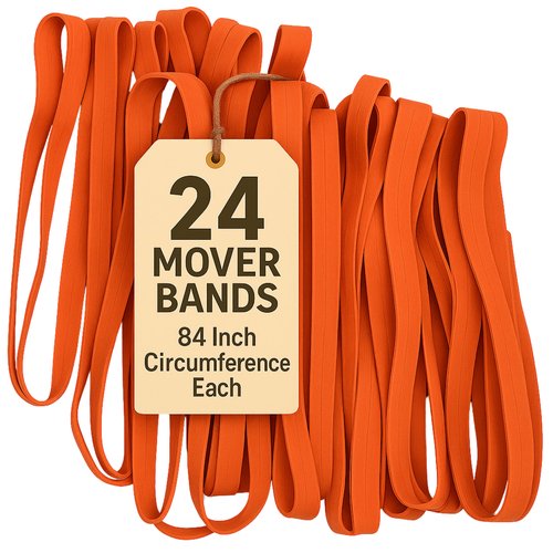 24 Pack Extra Large Rubber Bands for Furniture & Moving Blankets - 42" Length Extra Strength - Mover Bands to Secure Drawers, Doors & Covers - by Kitchentoolz