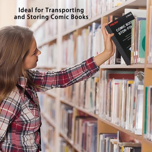 2-Pack Black Comic Book Stor-Folio - Storage Box for Current and Silver Age Comics, Portable Folio With Strong Magnetic Closure, Ideal for Conventions