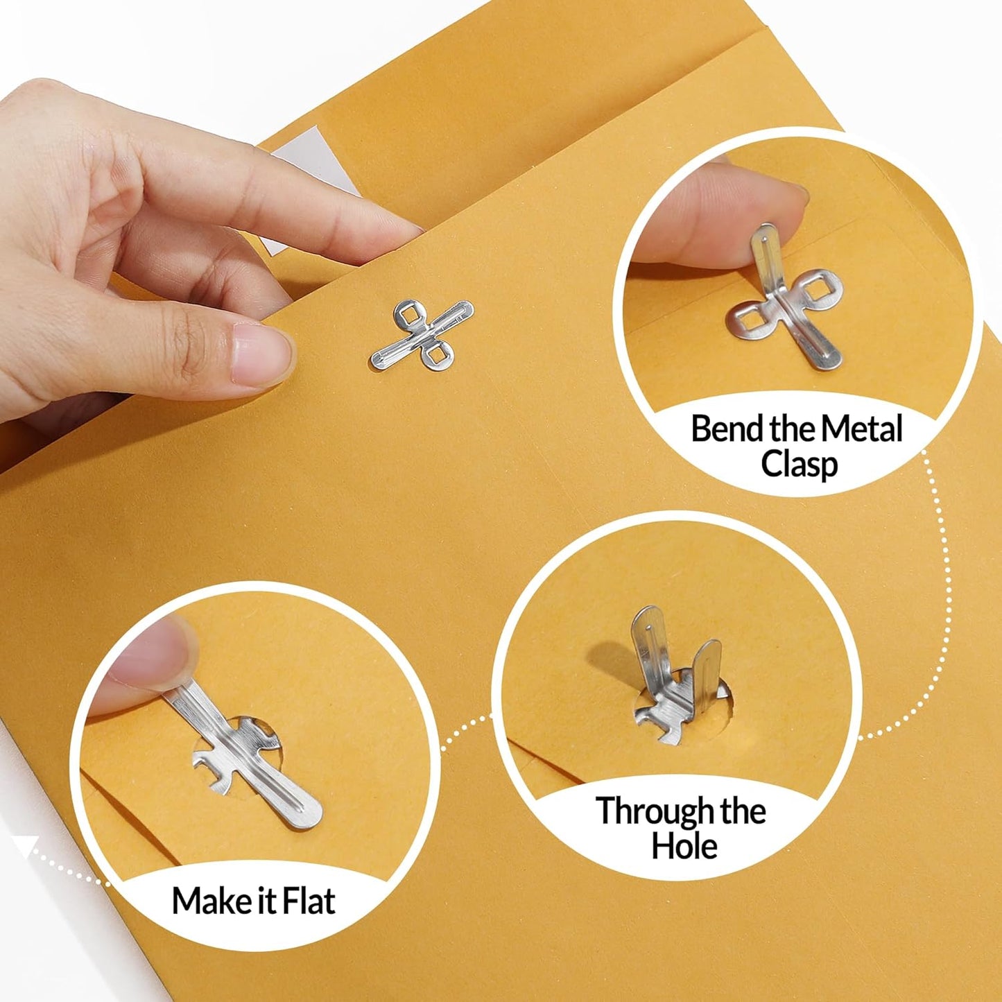 SUNEE Brown Kraft Envelopes - 10"x13" Clasp Closure, 28-lb Paper, 20 Count for Filing & Mailing Documents