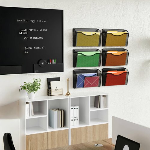 MINDEPOT Wall File Organizer,Hanging Wall Mounted File Folder Binder Holder Mail Organizer for Office,Home and School Supplies