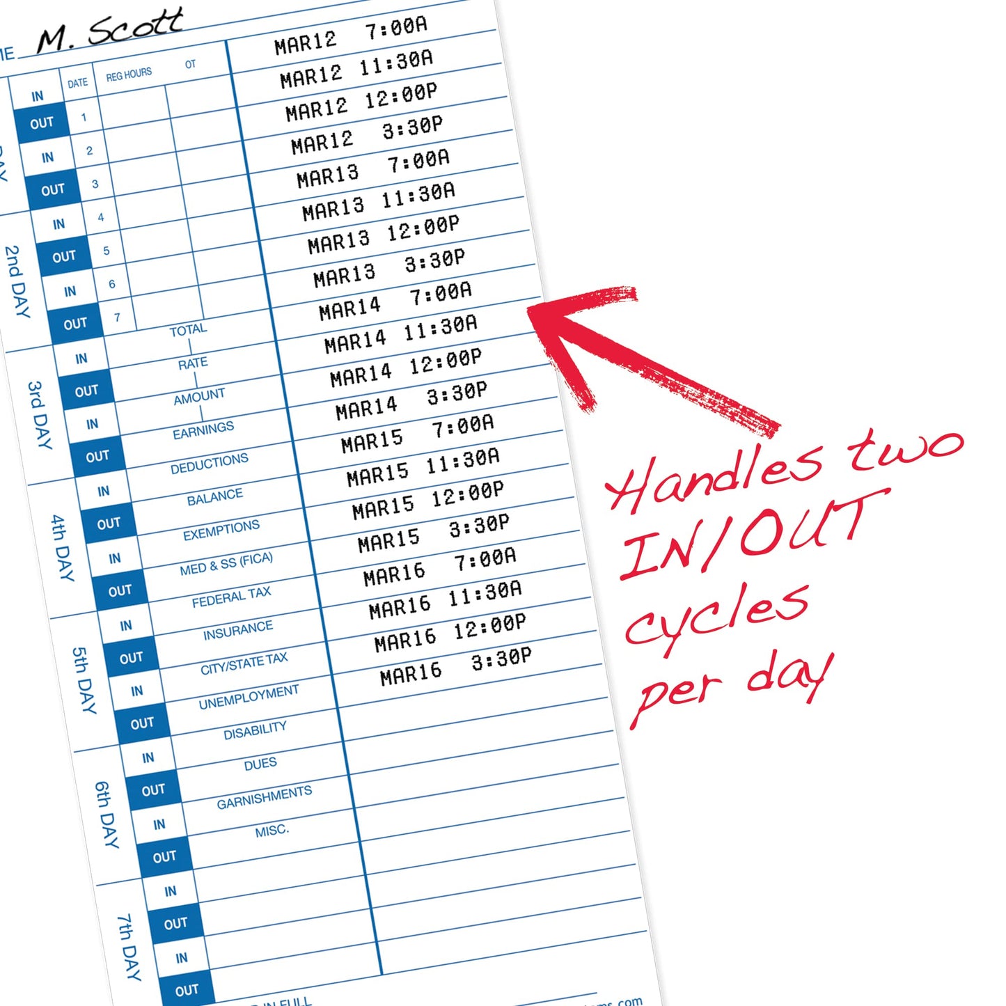 Pyramid™ 30% Recycled Time Cards For Pyramid Models 3500 & 3700, 4" x 9", Pack Of 100