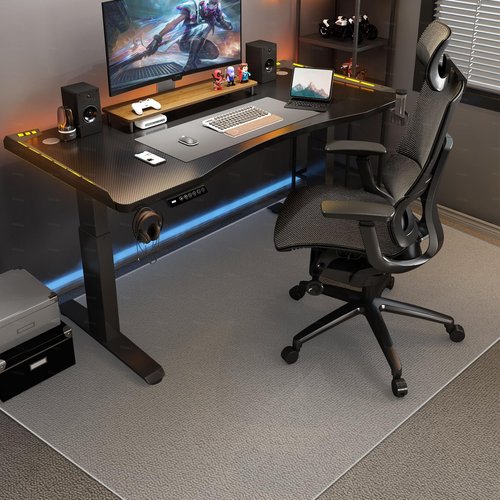 Clear Office Chair Mat for Hardwood Floors, 63" x 51" Extra Large Chair Mat for Hard Wood and Tile Floor, Heavy Duty Floor Protector, Anti-Slip Floor Mat for Rolling Chair,Computer Desk, L Desk