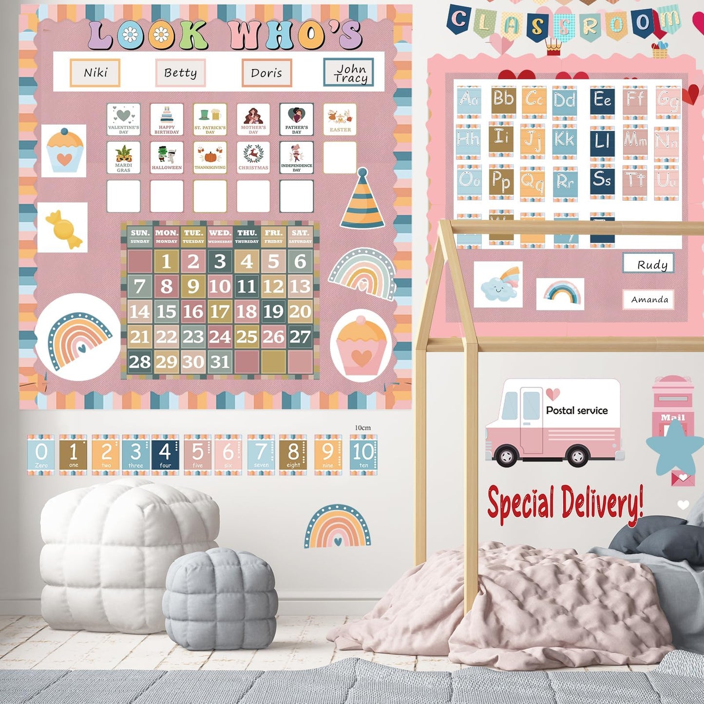 EggSun Pink Bulletin Board Paper Roll,14.8FTx47IN Large Reusable Waterproof Erasable Classroom Wall Background Backdrop, Fade-Resistant Fabric Wrapping Paper School Decors Teacher Supplies