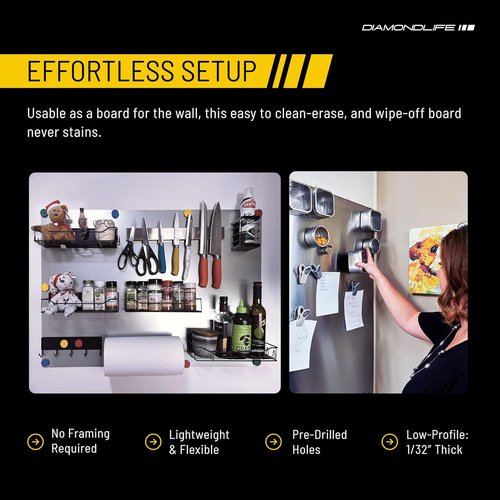 Magnetic Board | 16"x24" Memo & Vision Board for Home, Office, Classroom - Includes Mounting Screws