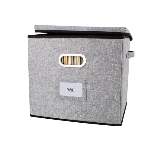 TARSUKA Vinyl Record Storage Box Hold 100+ 12" Albums Stackable LP Storage Bin with Lid Record Holder Protect Albums, CDs, Books, Magzine, Files