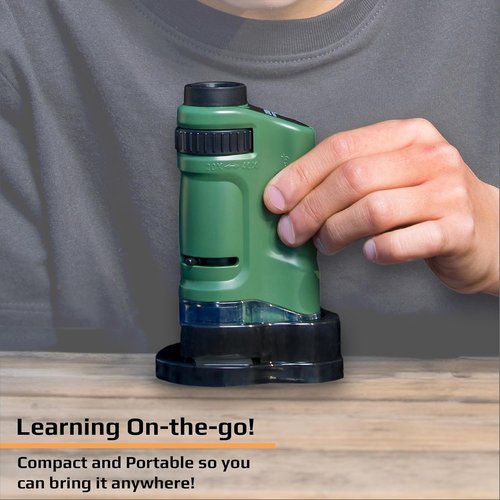 Carson MicroBrite Pocket Microscope - 20x-40x Zoom with LED Light | Compact & Portable