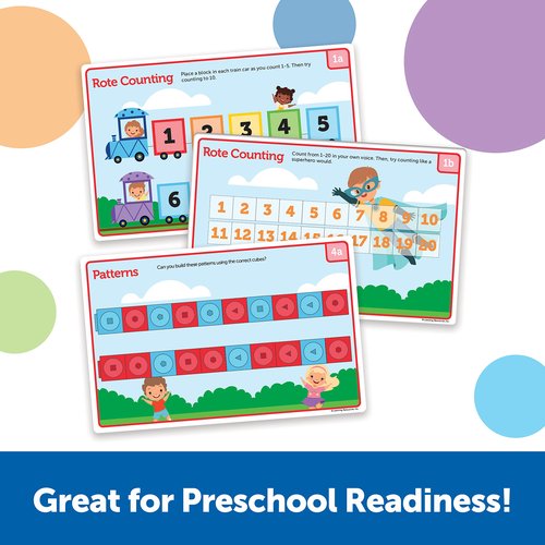 Learning Resources MathLink Cubes Preschool Math Activity Set - Classroom Must Haves, Teacher School Supplies, Toddler Montessori Toys,Building Blocks, Math Manipulatives, Homeschool Games
