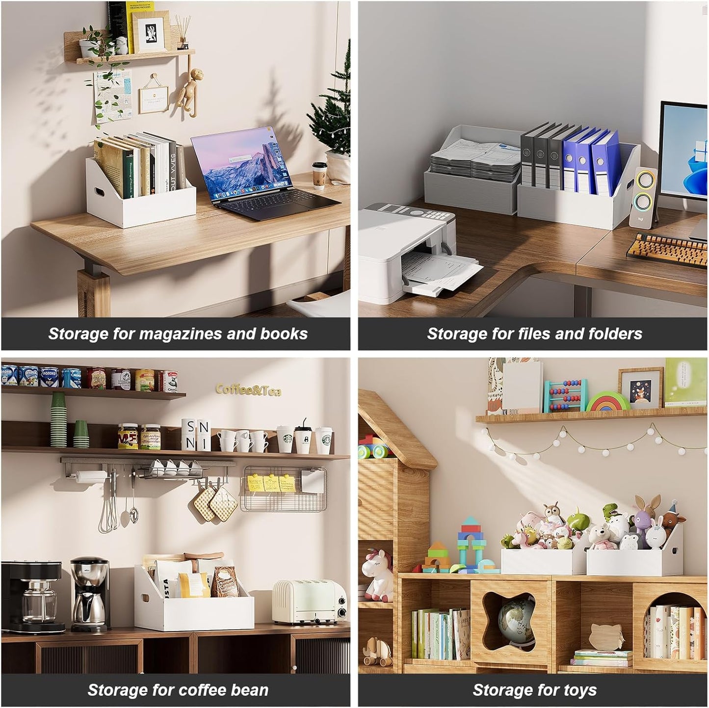 Skiennix Vinyl Record Storage - Retro Durable Crate for 60+ Records | Stylish Album Organizer in White
