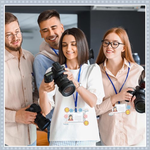 Geyoga 6 Pcs Badge Pin Holder Acrylic Badge Horizontal Topper Adapter Pin Holder for Nurse ID Student Employee Card Displaying Accessories (One Styles)