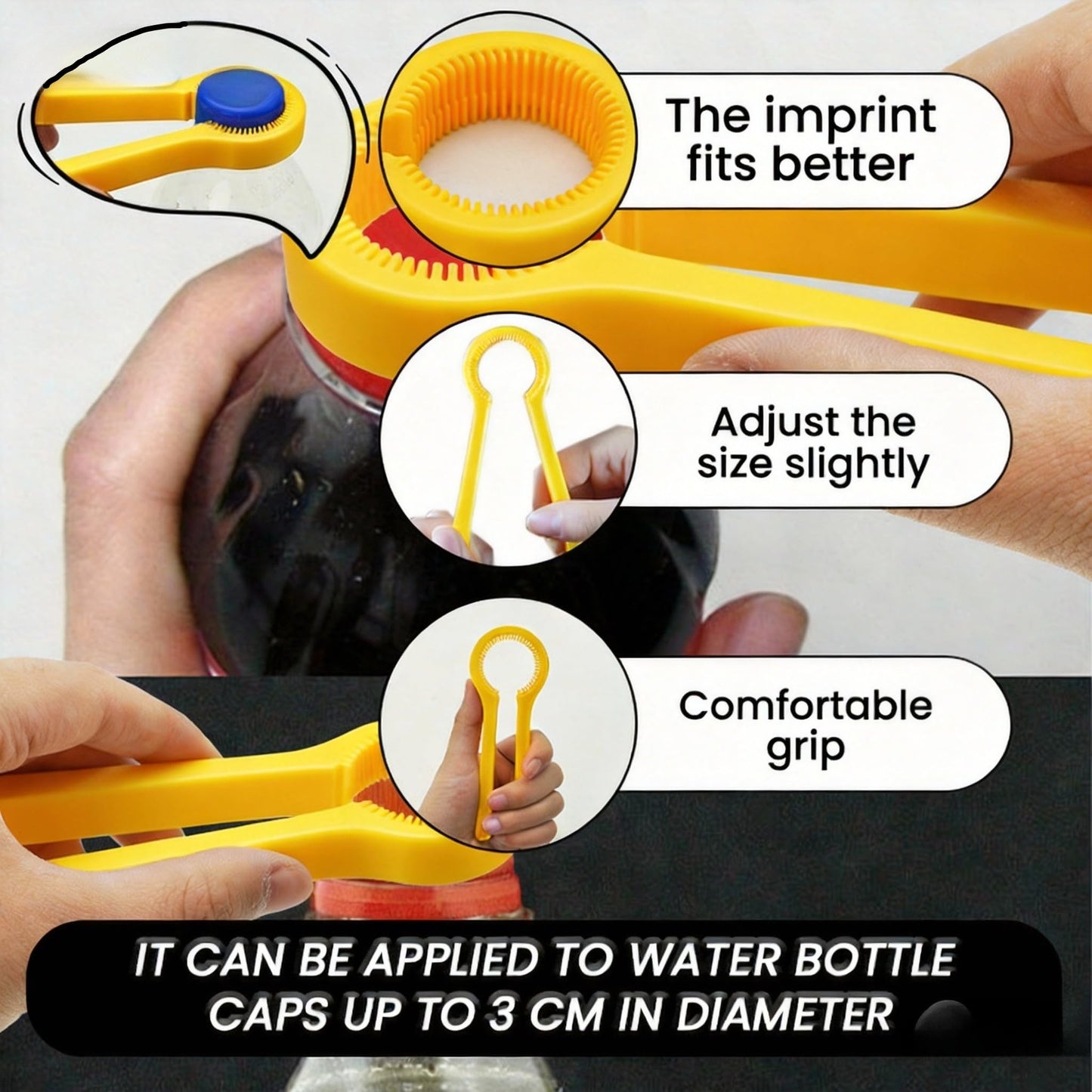1pcs Home Kitchen Rotating Bottle Opener, Effortless Bottle Opening Tool, Ergonomic Grip, for Beer, Soda Bottles, Practical Kitchen Gadget (yellow)