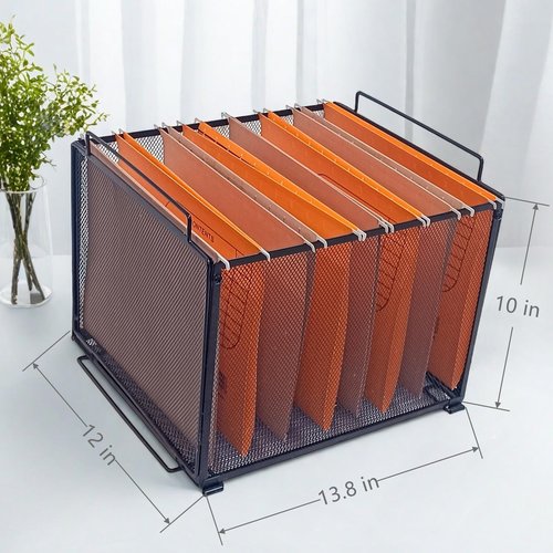 YOYOSEDA 2 Pack Metal Hanging File Organizer & Stackable File Crate – Optimize Your Filing Systems