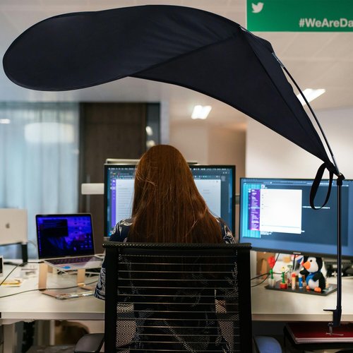 65"Comastbo office cubicle desk shade,designed for light sensitive workers,idea for office cubicles and desk canopy,block overhead light Black（patent is on the way)