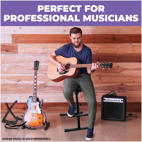Liquid Stands Adjustable Backrest for LS MS1150 & MS1092B – 1010–1220mm Height/Depth, Spring Knob Adjustment, Built-in Guitar Holder – Compatible Piano Bench Support