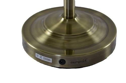 daylight24 Natural Daylight Battery Operated Cordless Floor Lamp, Antique Brass