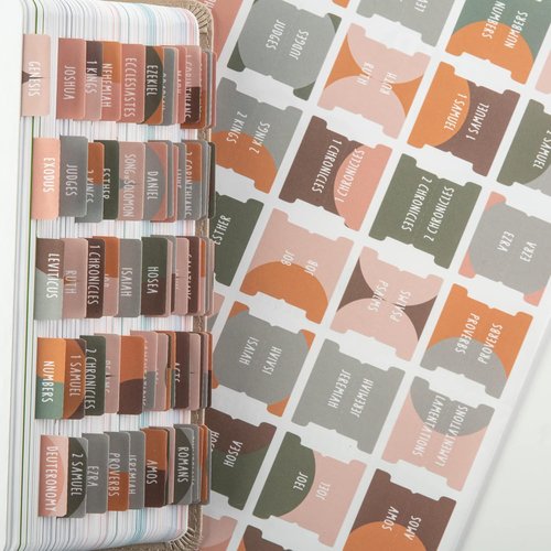 DIVERSEBEE Bible Tabs - Large Print, Easy Application | Sunset Index Tabs for Bible Study & Journaling