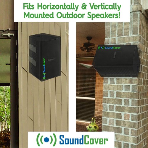 The Original Light Outdoor Speaker Covers for C-Bracket Mounted Speakers – Premium 210T Polyester with Silver UV Protective Coating – Water-Resistant, All-Weather Protection – Medium Size (Set of 2)