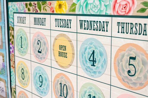 Teacher Created Resources Rustic Bloom Calendar Bulletin Board Set (Pack of 2)