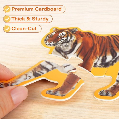 BenBen Animal Puzzles for Toddlers 2-4 | 12 Color-Coded Jigsaw Puzzles | 48 Educational Pieces